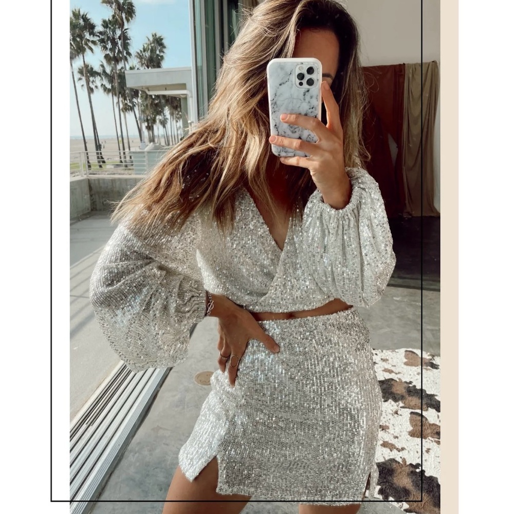 Edge Of Midnight Silver
Sequin Skirt